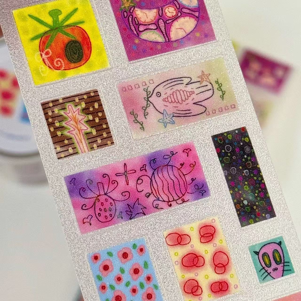 13.78in Grimoire of the Odd Blocks Sticker Roll