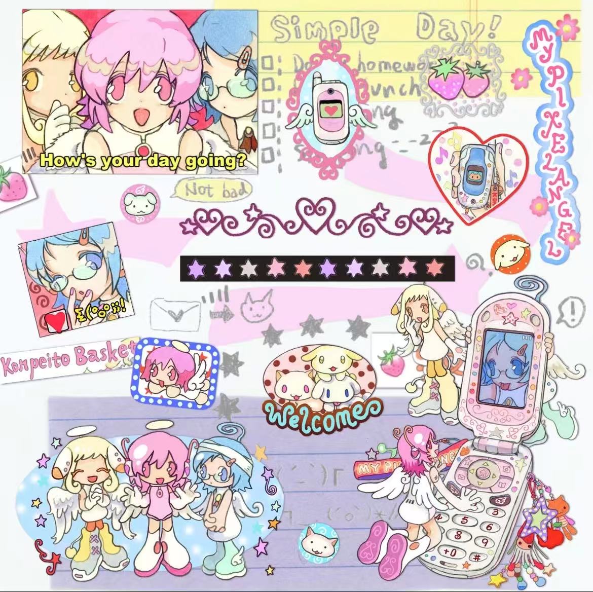 13.78in My Pixel Angel Sticker Roll