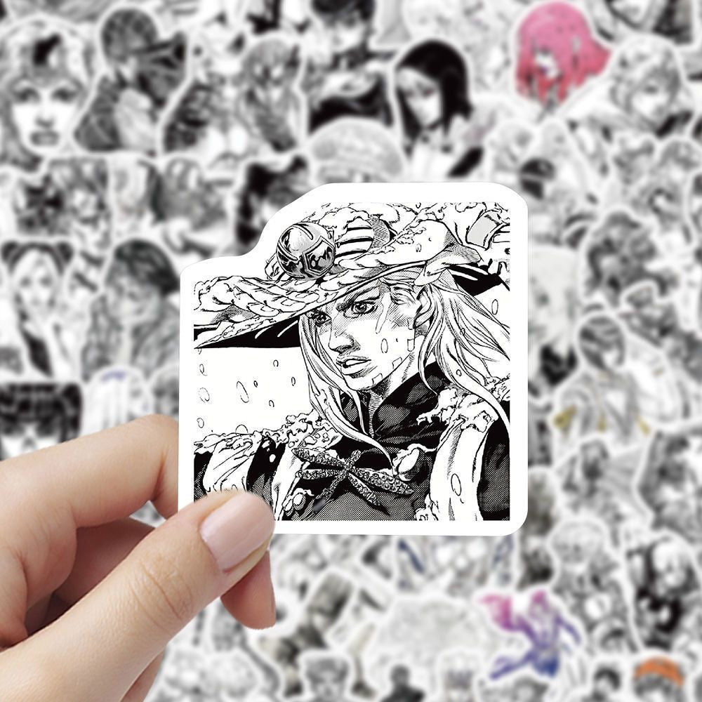 100Pcs Jojo's Bizarre Adventure Black And White Stickers B
