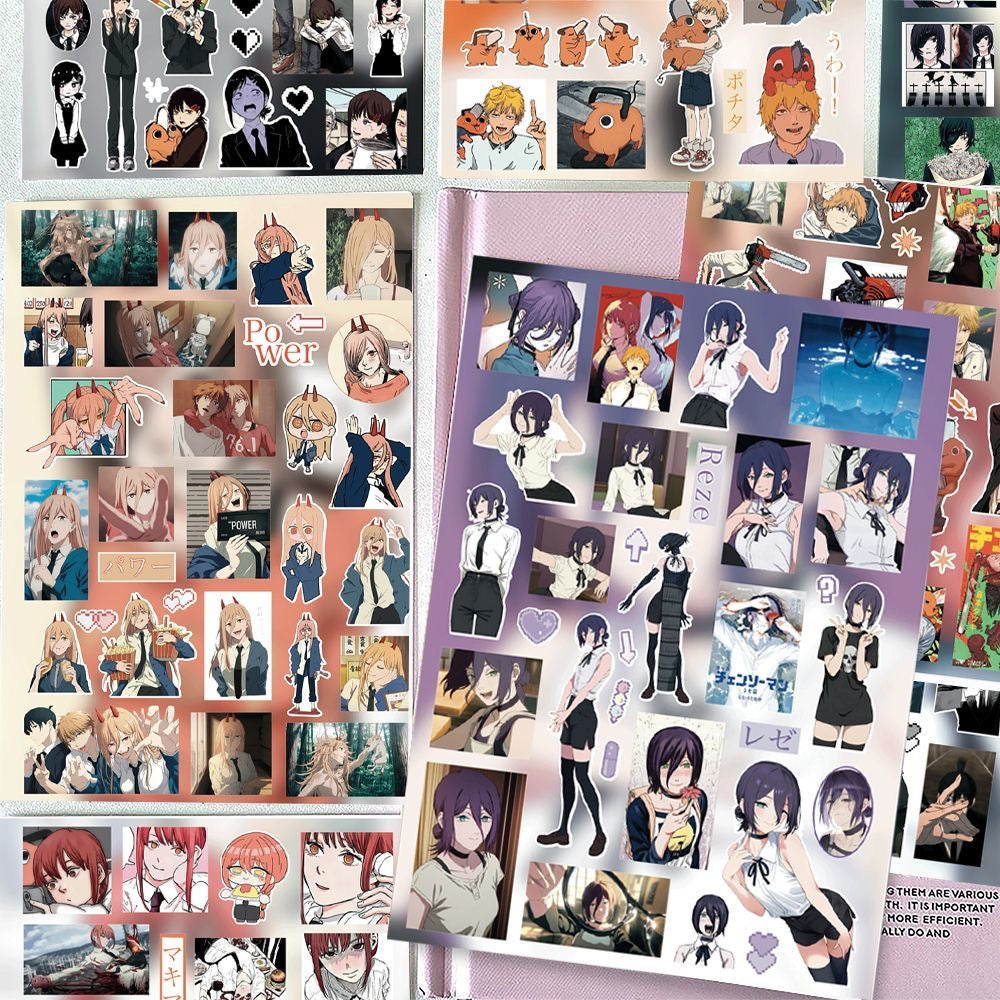 8 Sheets ‌Chainsaw Man Stickers