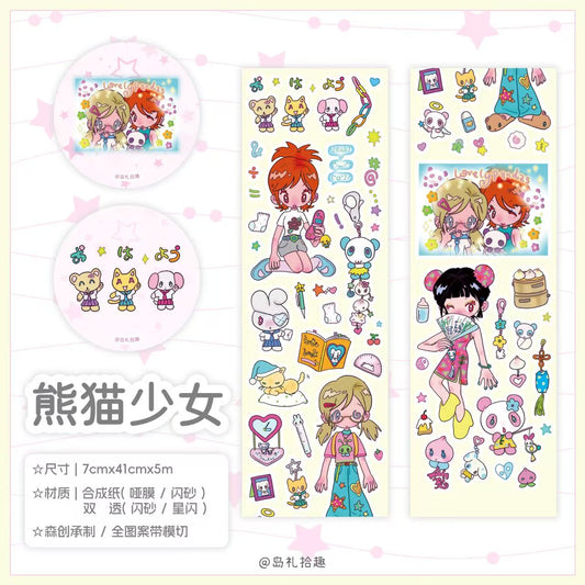 16inches Red Hair Cute Girl Sticker Roll