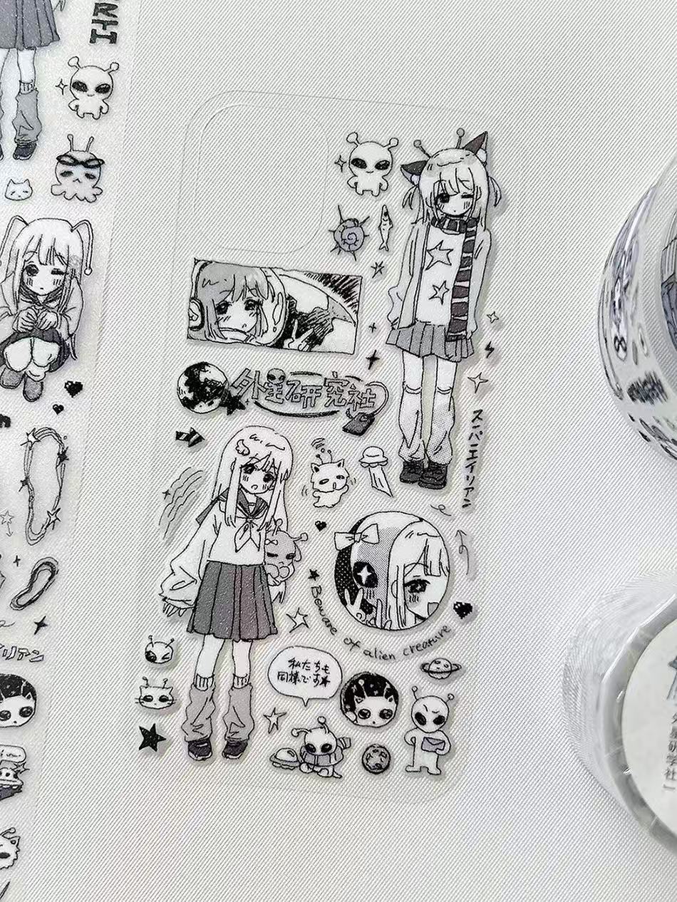 19.68inches Alien Girl Sticker Roll