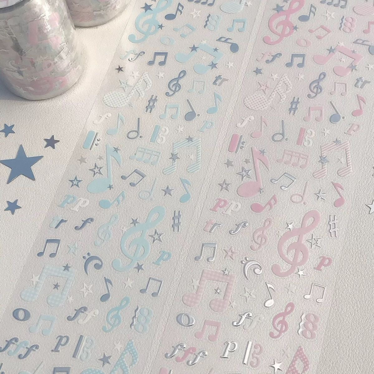 19.68inches Macaron Musical Note Sticker Roll