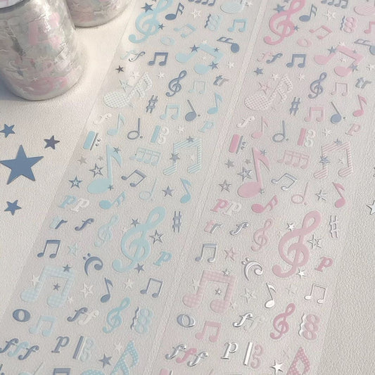19.68inches Macaron Musical Note Sticker Roll