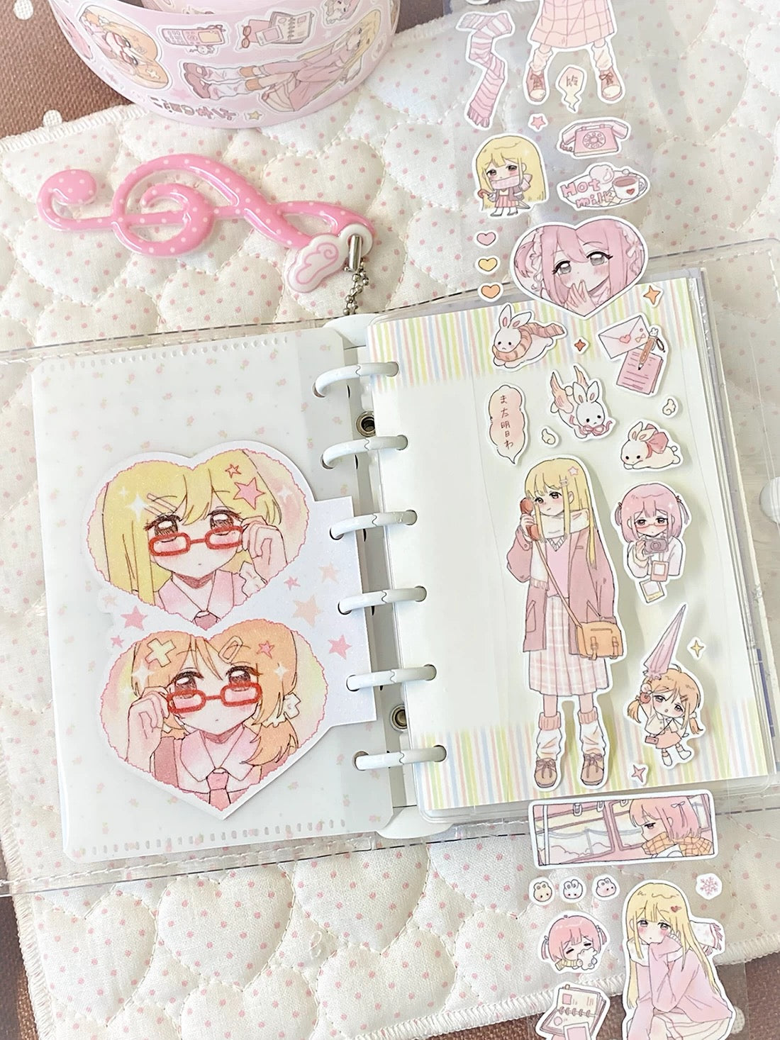 19.68inches Pink Cute Girl Sticker Roll