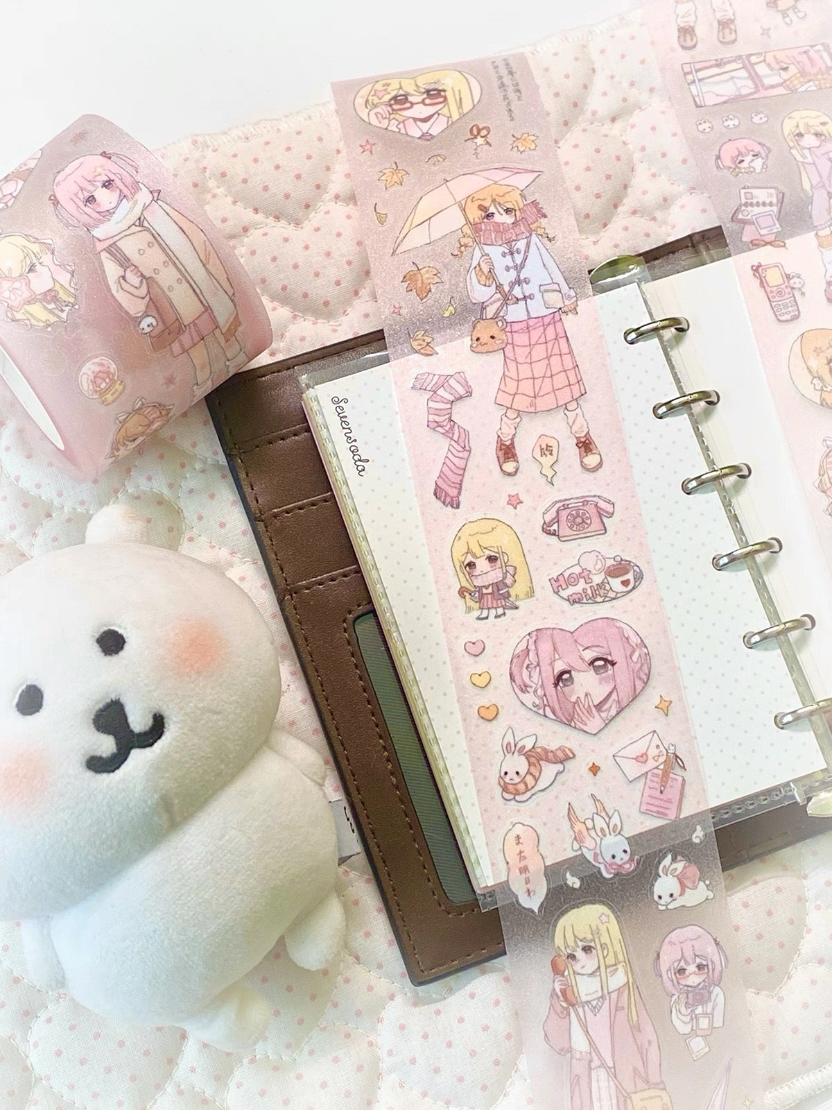 19.68inches Pink Cute Girl Sticker Roll