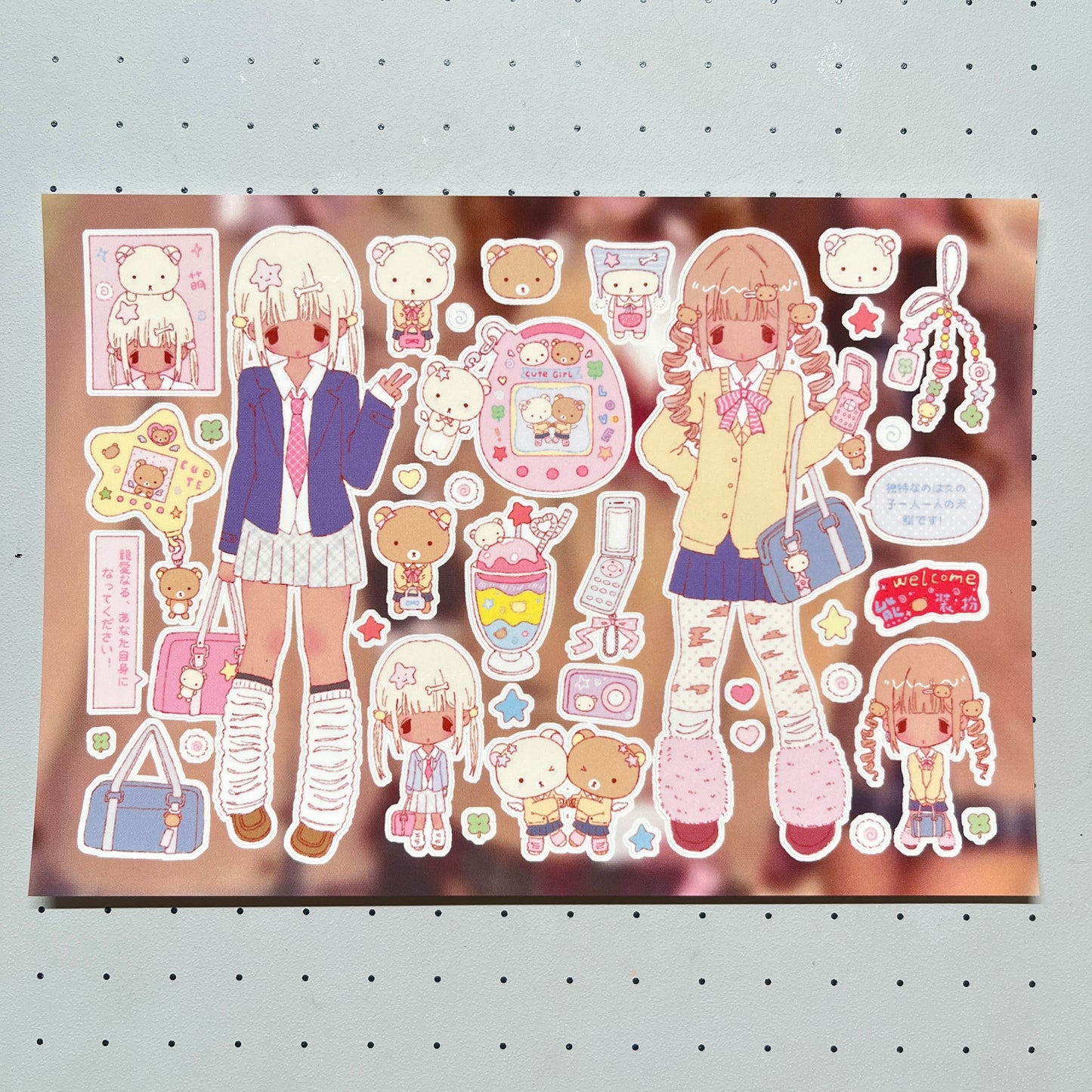 8 Sheets Vintage Rilakkuma Theme for Girls Sticker Sheets