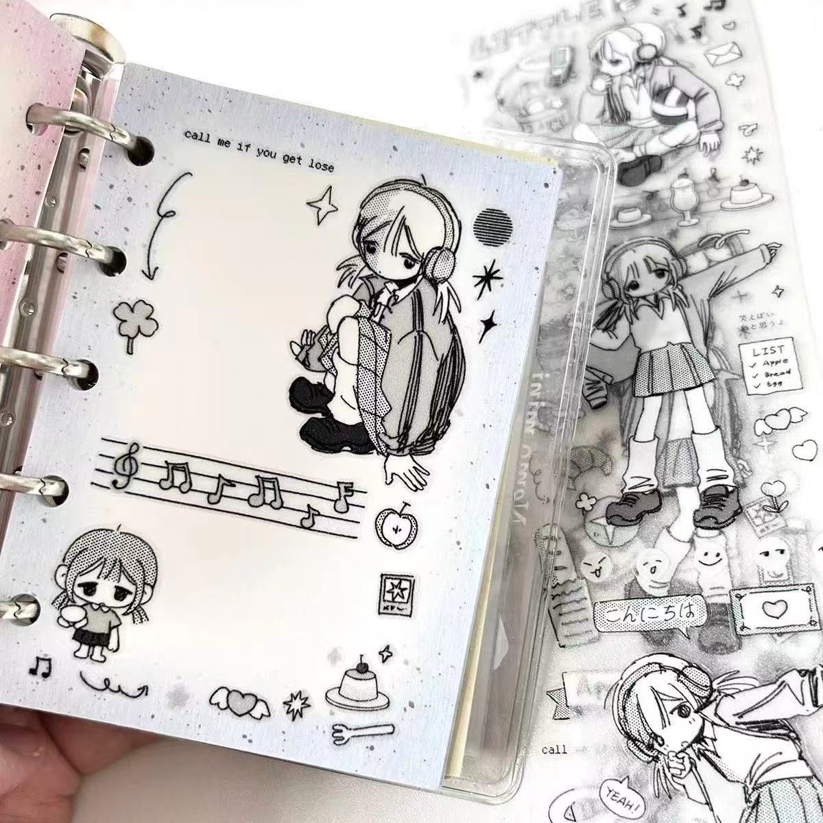 【Limited Edition】 1M Little Me Cute Girl Flash Sand Sticker Roll