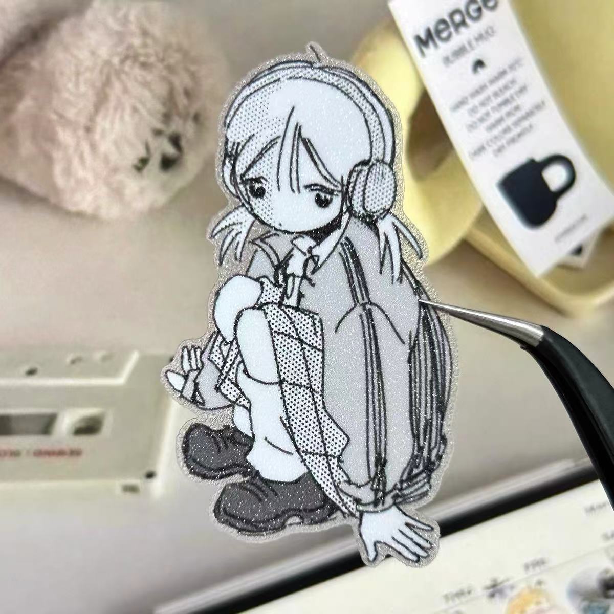 【Limited Edition】 1M Little Me Cute Girl Flash Sand Sticker Roll