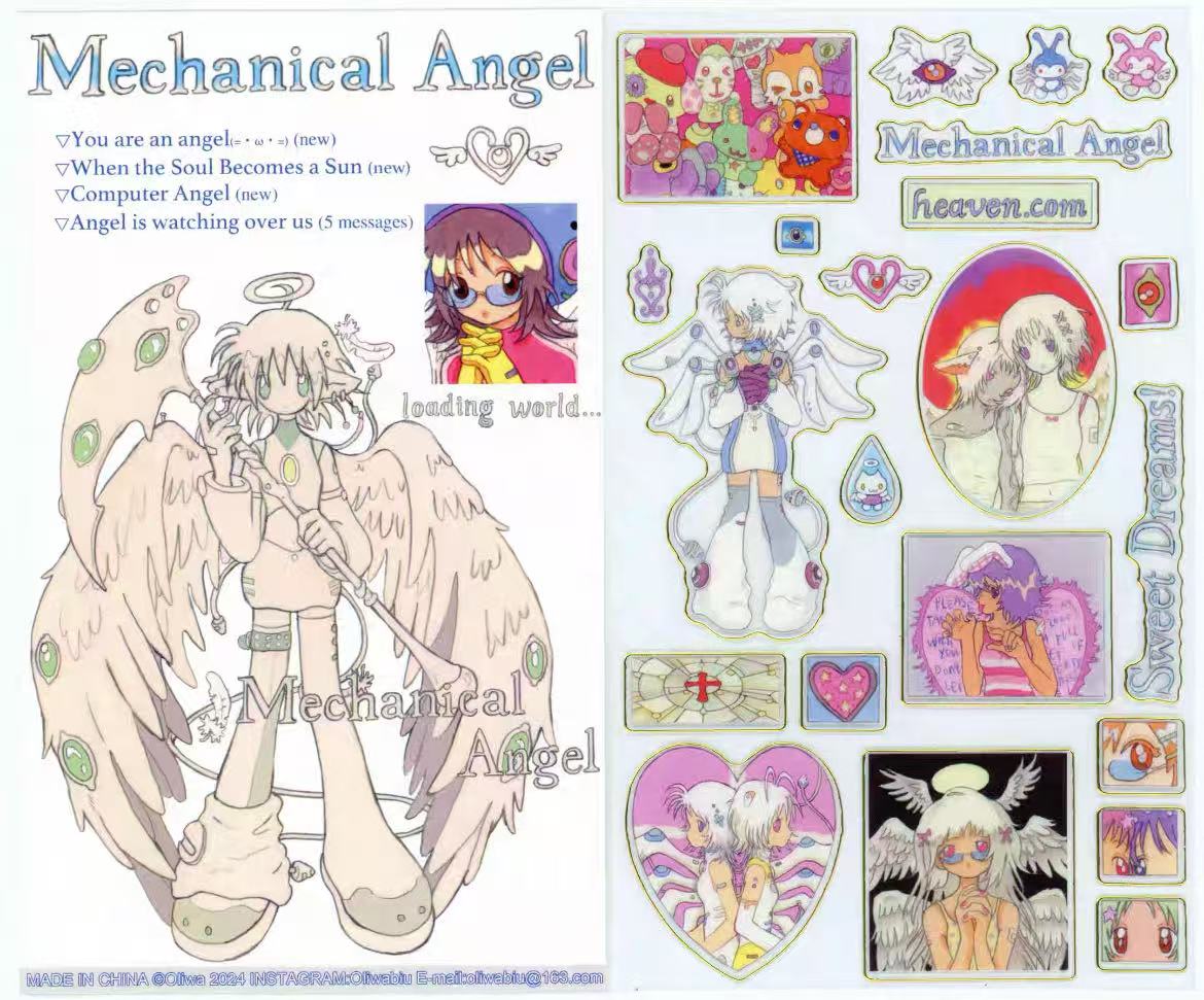 1Pcs Mechanical Angel Sticker