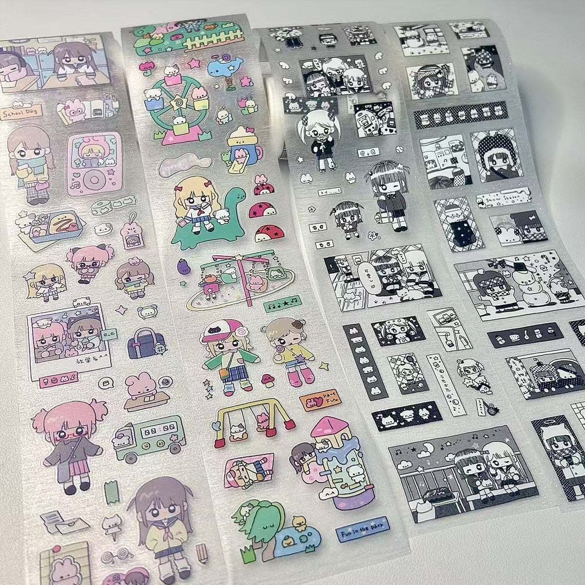 2.1M Cartoon Girl Character Flash Sticker Roll
