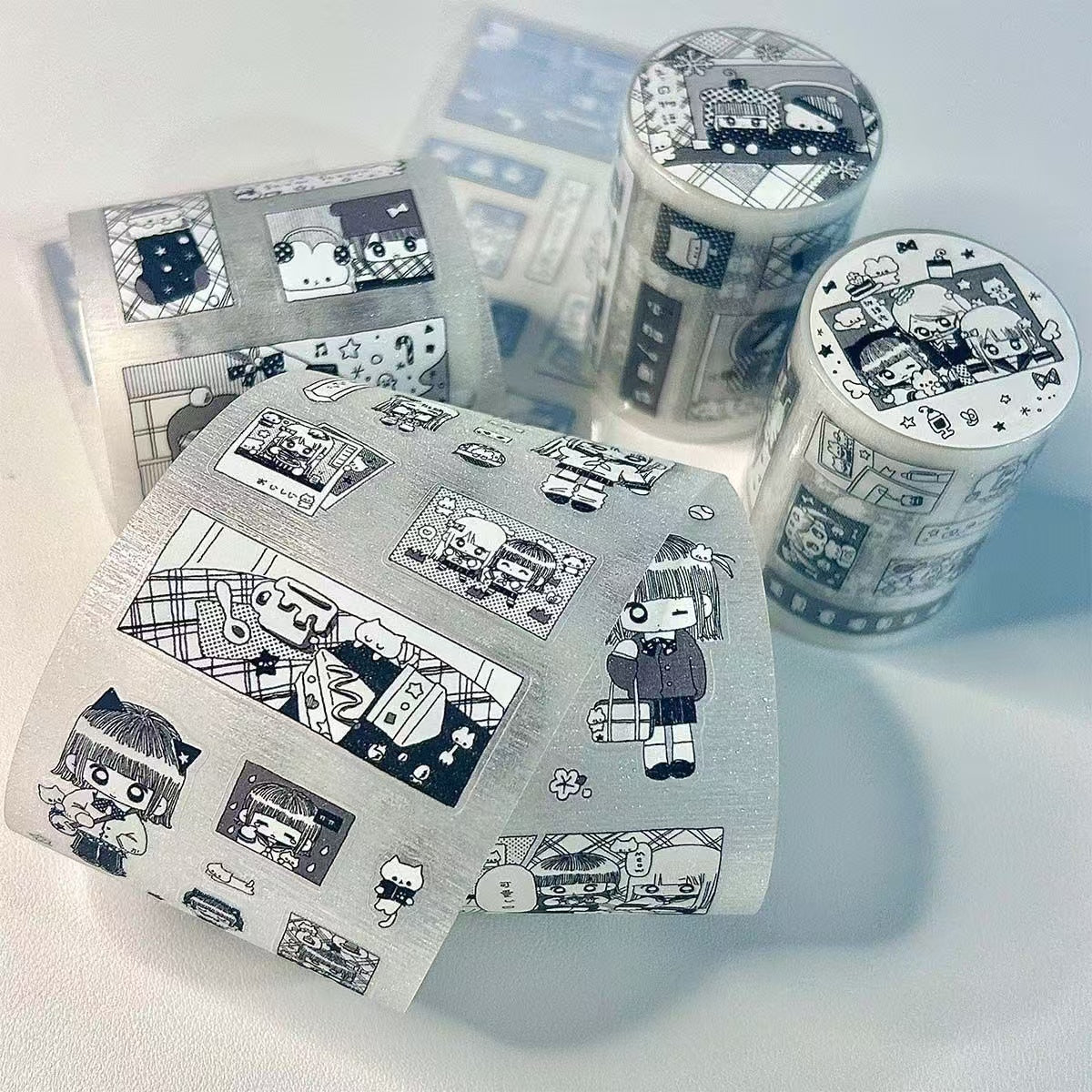 2.1M Cartoon Girl Character Flash Sticker Roll