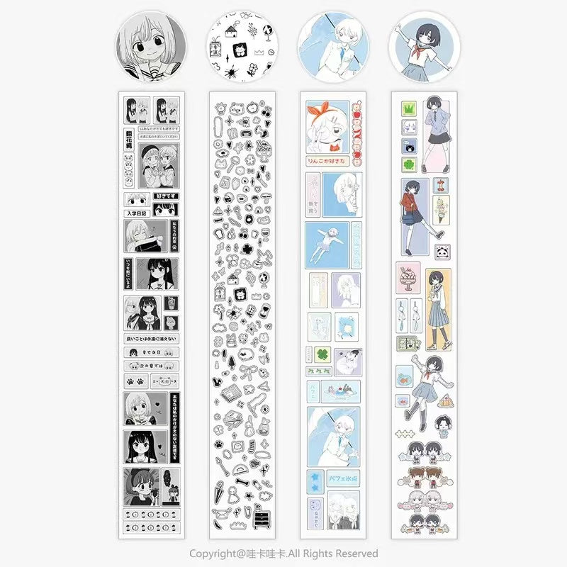 2.1M Girl Character Comic Flash Sticker Roll