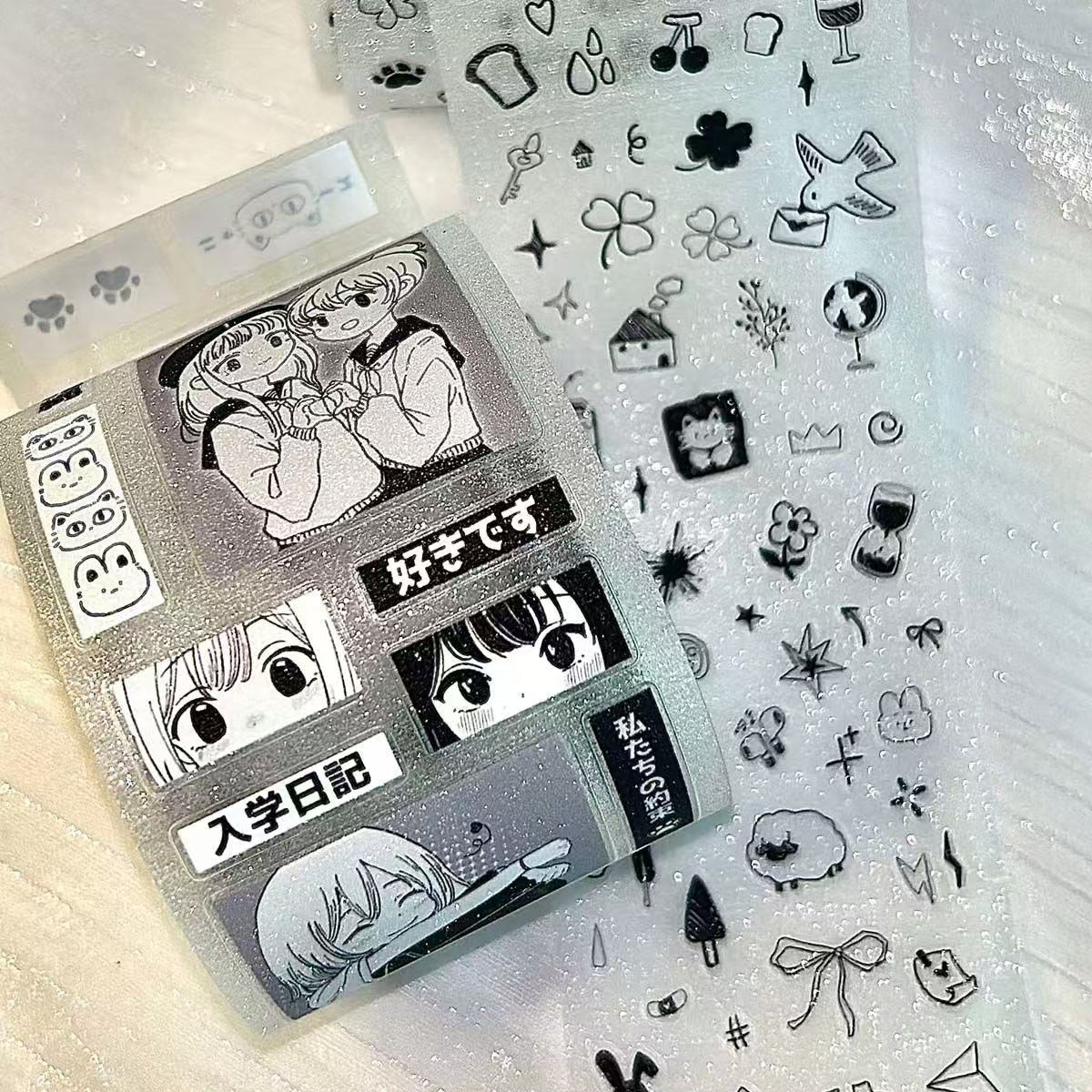 2.1M Girl Character Comic Flash Sticker Roll