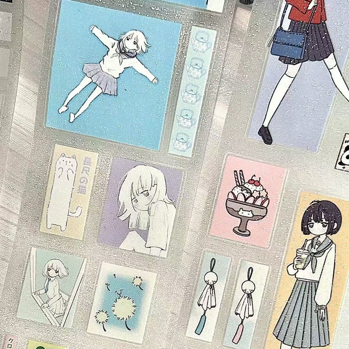 2.1M Girl Character Comic Flash Sticker Roll
