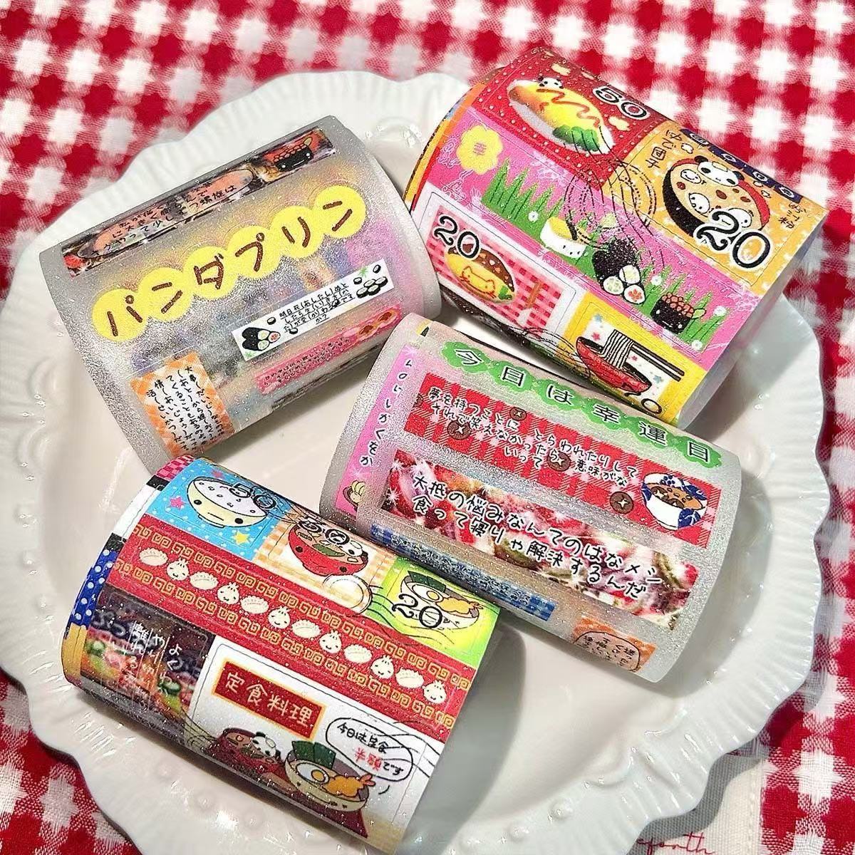 2.1M Retro Food Sticker Roll