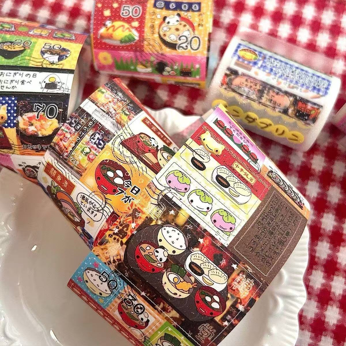 2.1M Retro Food Sticker Roll