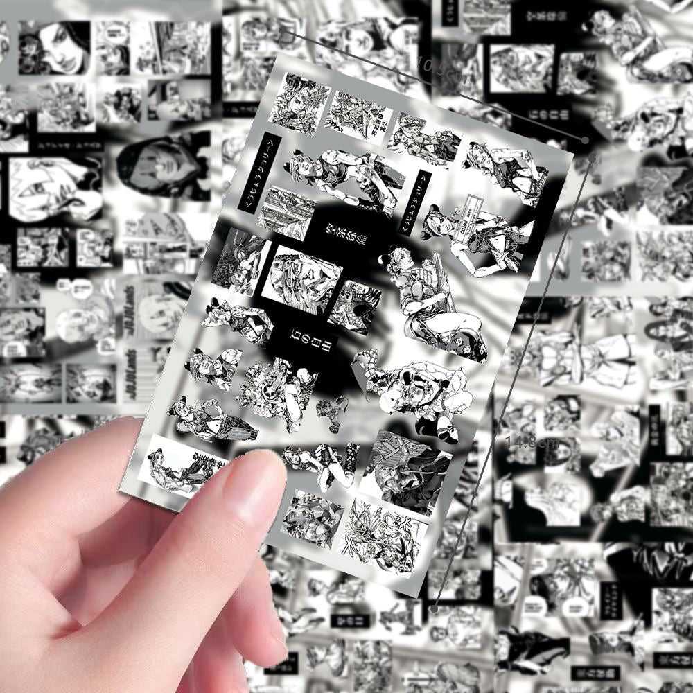 8 Sheets ‌JoJo's Bizarre Adventure Black And White Stickers