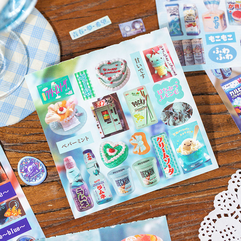 20 Sheets Cute Foods Fruit Cake Retro Deco Sticker Book