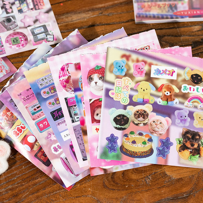 20 Sheets Cute Foods Fruit Cake Retro Deco Sticker Book
