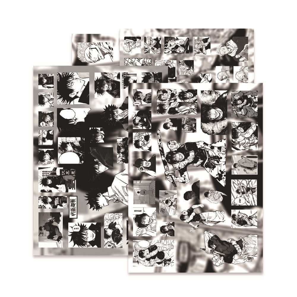 8 Sheets Jujutsu Kaisen‌ Black And White Stickers