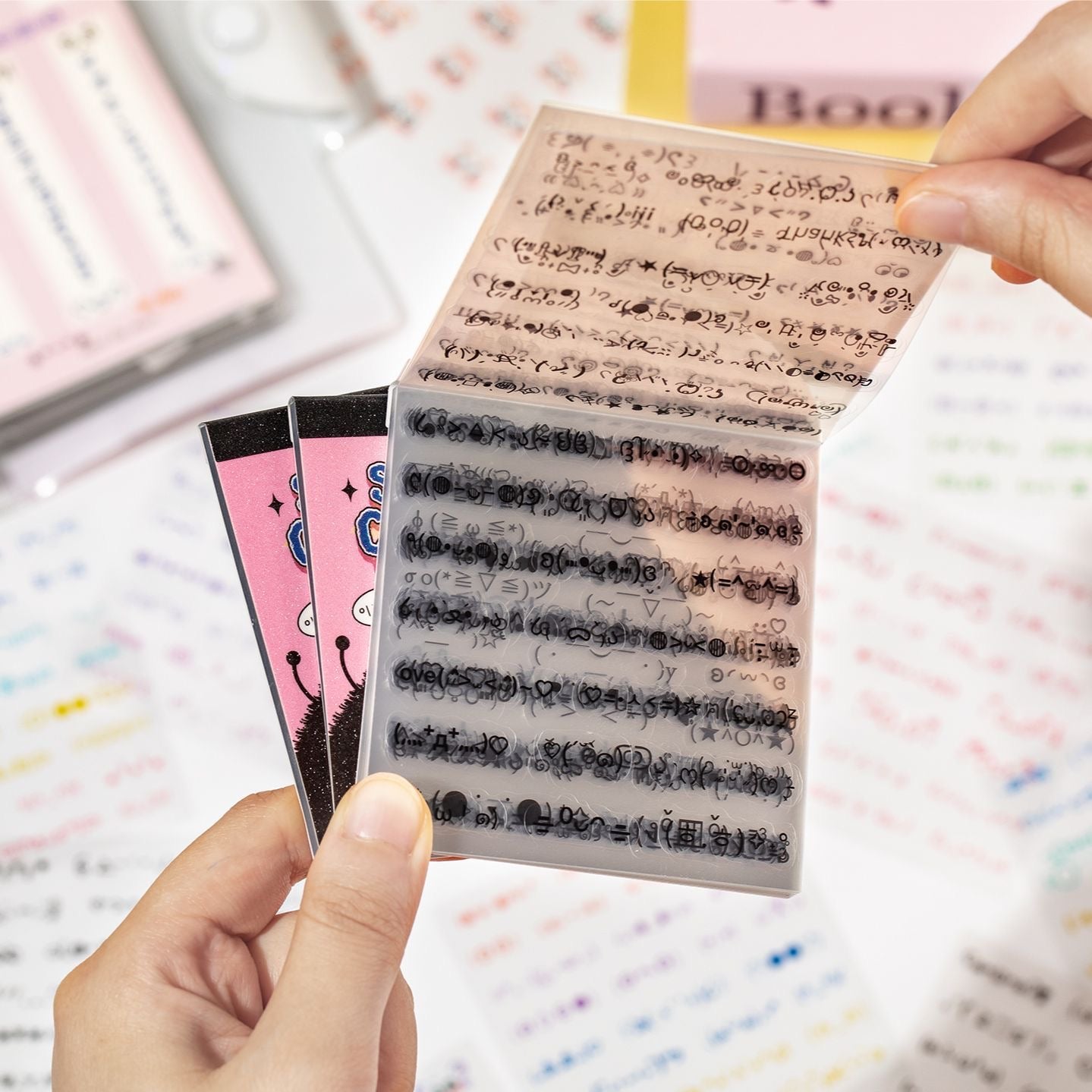 24Sheets 500+Pcs Kaomoji Sticker Book Set of 2