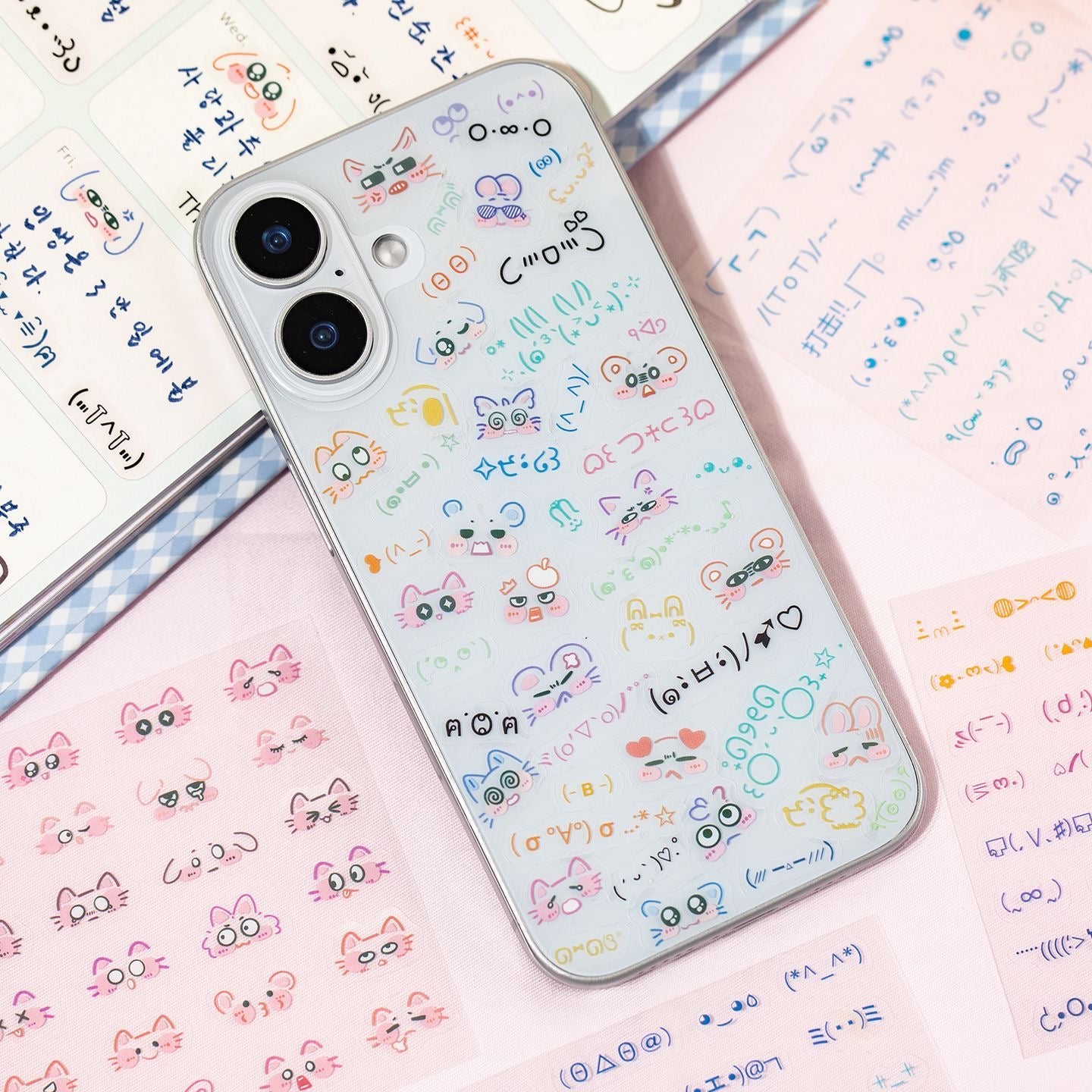 24Sheets 500+Pcs Kaomoji Sticker Book Set of 2