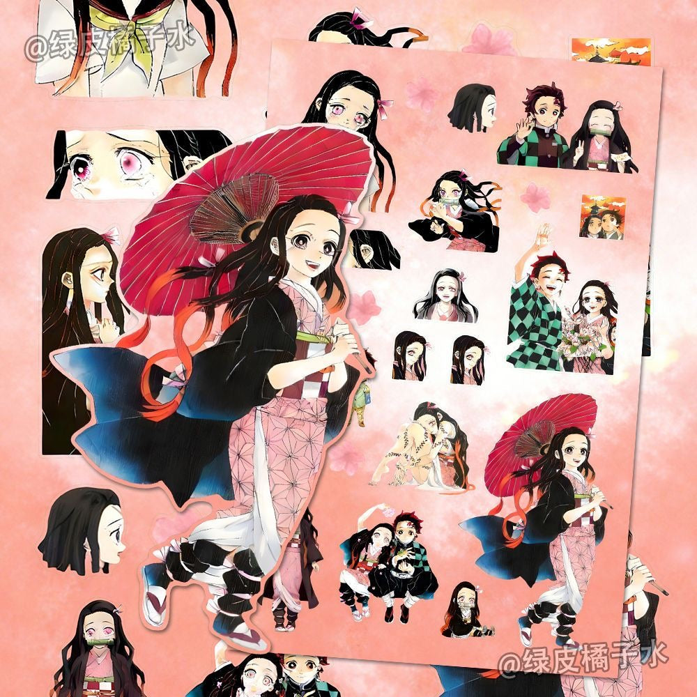 8 Sheets Demon Slayer Stickers C