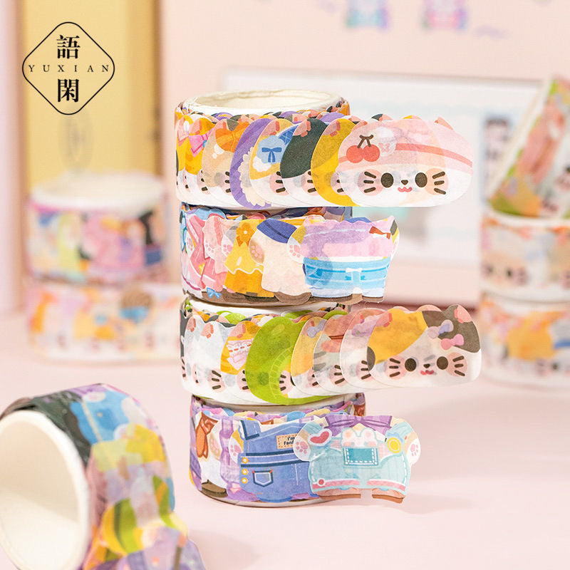 2M Cute Cat Dress Up Stickers Roll (2Rolls)