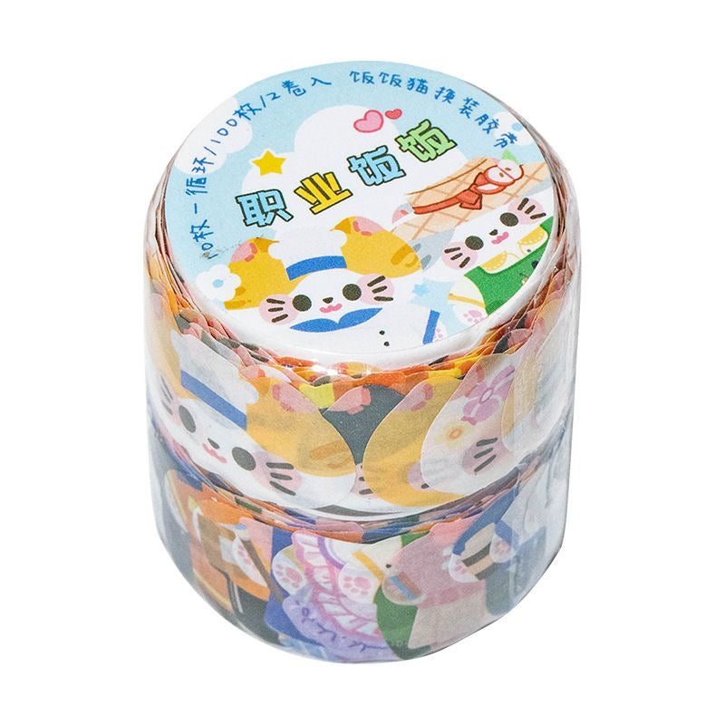 2M Cute Cat Dress Up Stickers Roll (2Rolls)