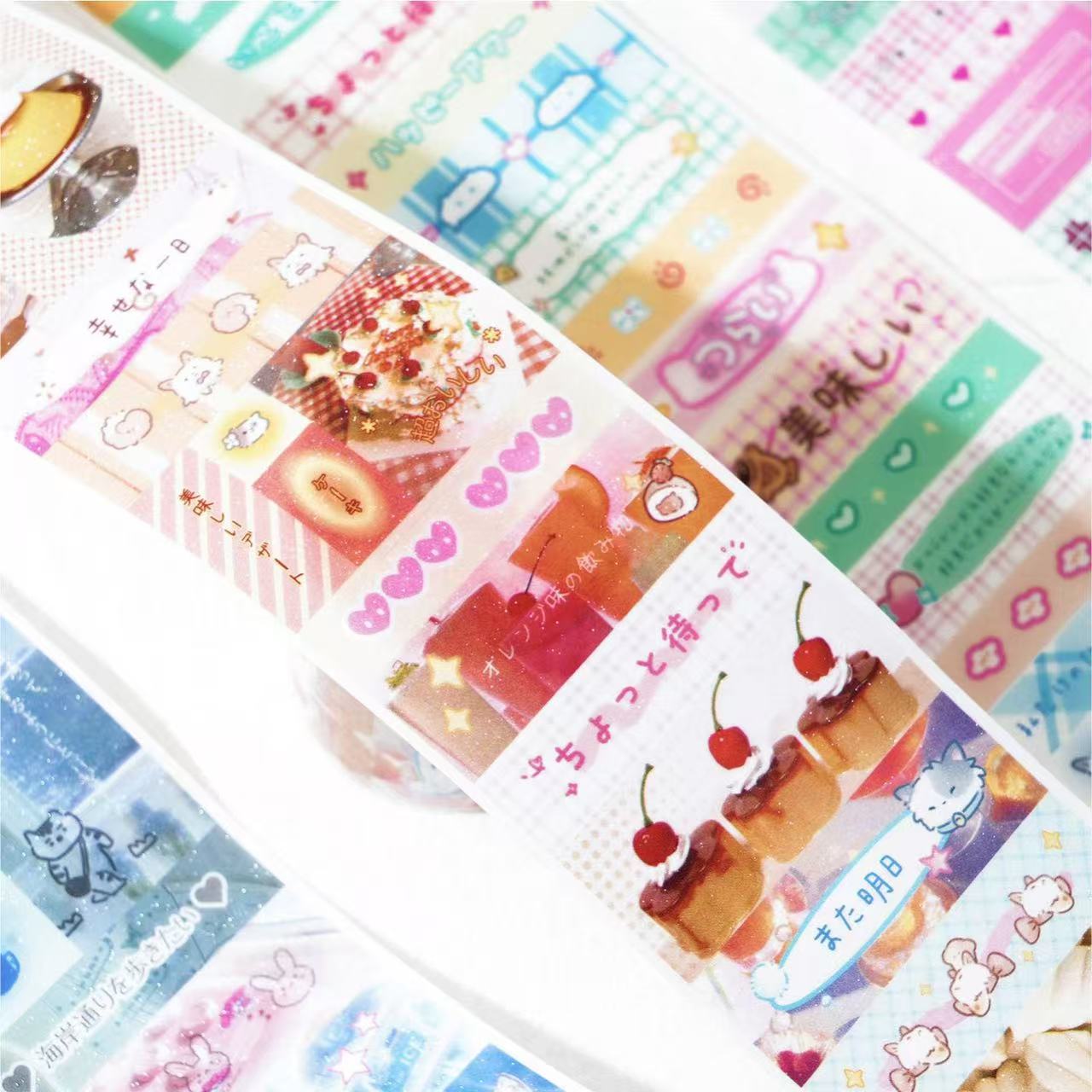 2M Cute Korean Style Ancient Flash Sand Sticker Roll