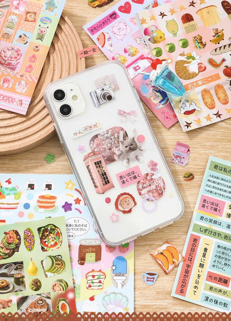 30Pages Japanese Style Vintage Food Sticker Book