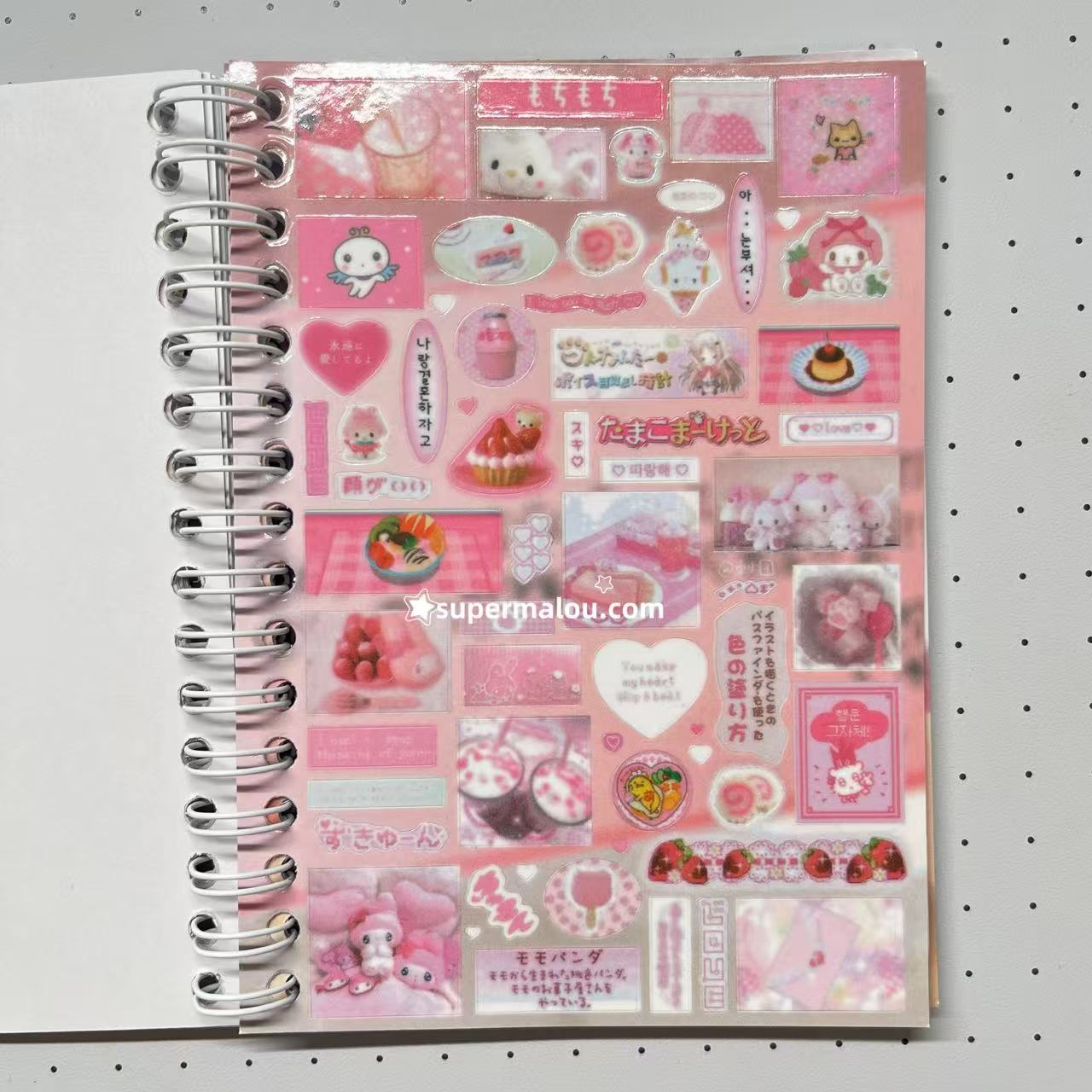 30Pages Macaron Pink Sticker Book