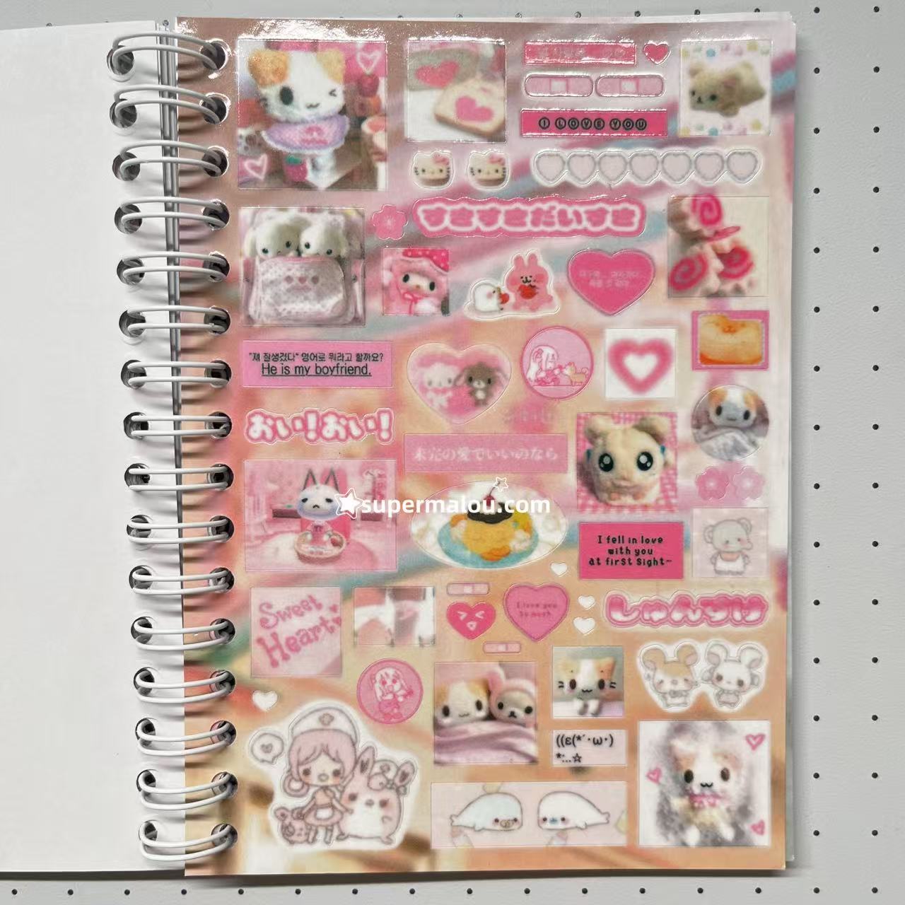 30Pages Macaron Pink Sticker Book