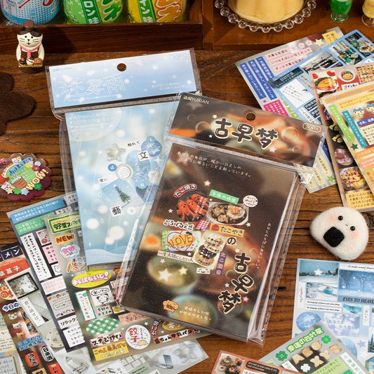 30Pages Japanese Retro Sticker Book Scrapbook  Material