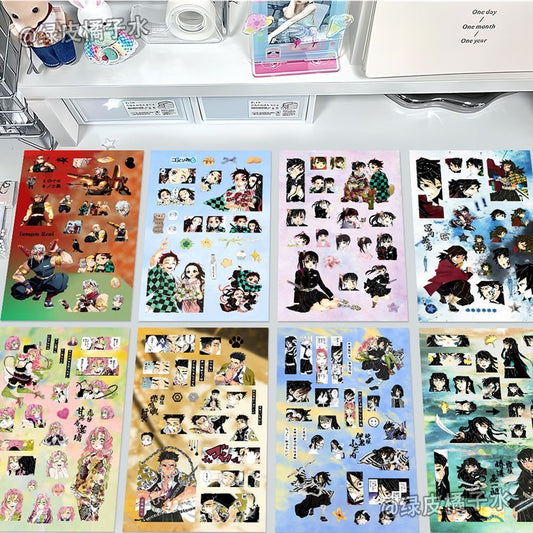 8 Sheets Demon Slayer Stickers C