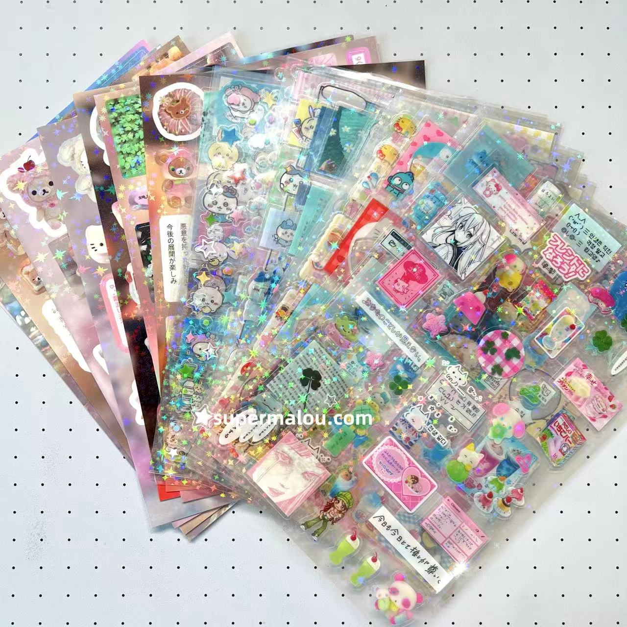 32 Sheets  Non Repeating Laser Star Stickers