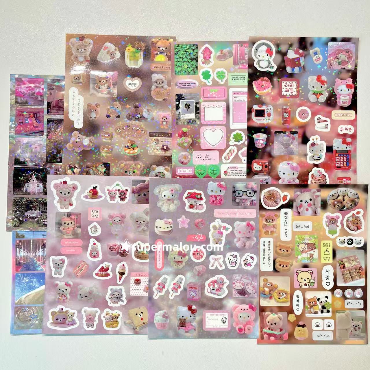 32 Sheets  Non Repeating Laser Star Stickers