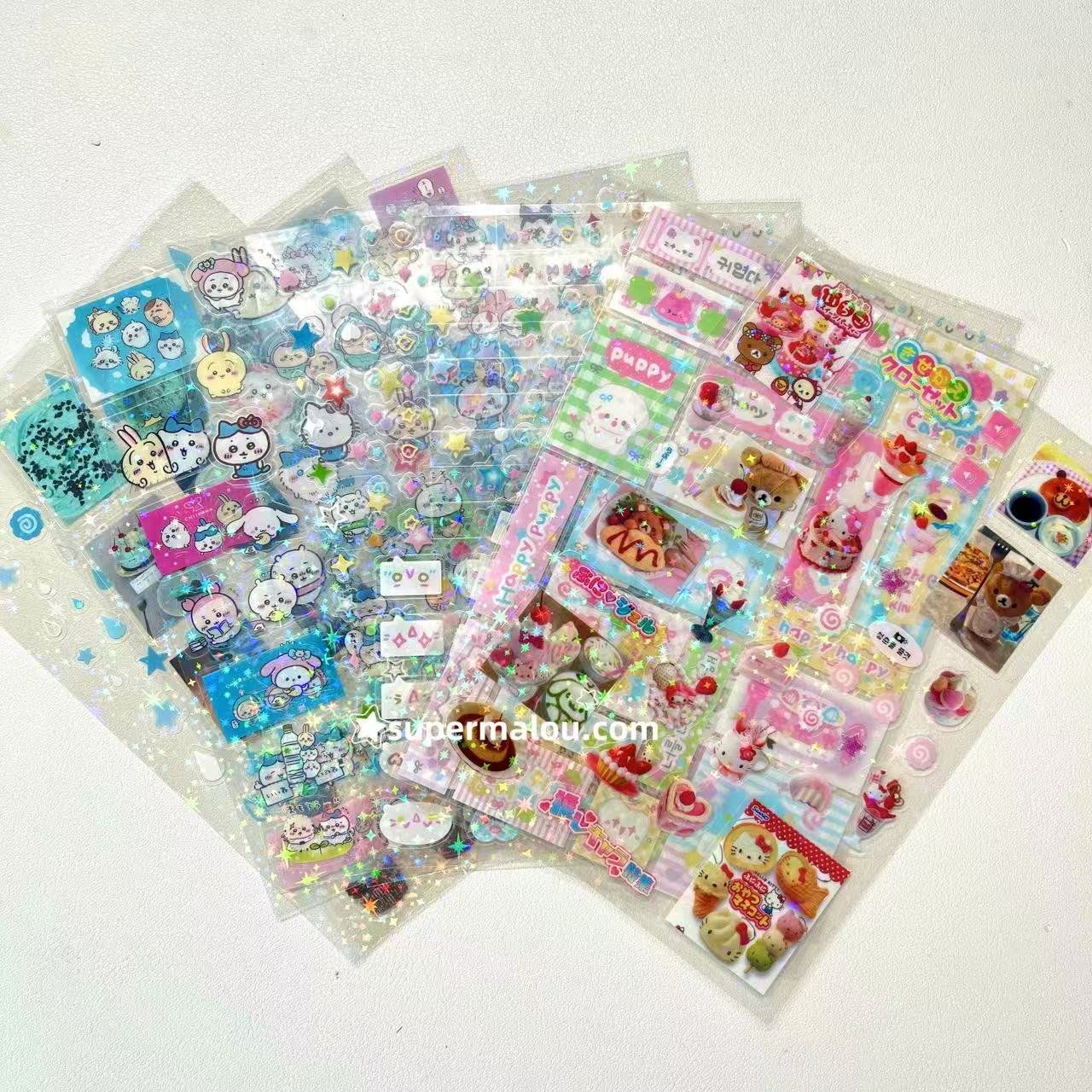 32 Sheets  Non Repeating Laser Star Stickers