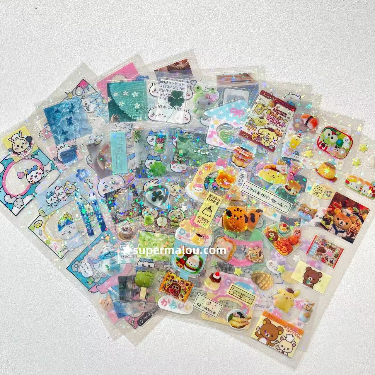 32 Sheets  Non Repeating Laser Star Stickers