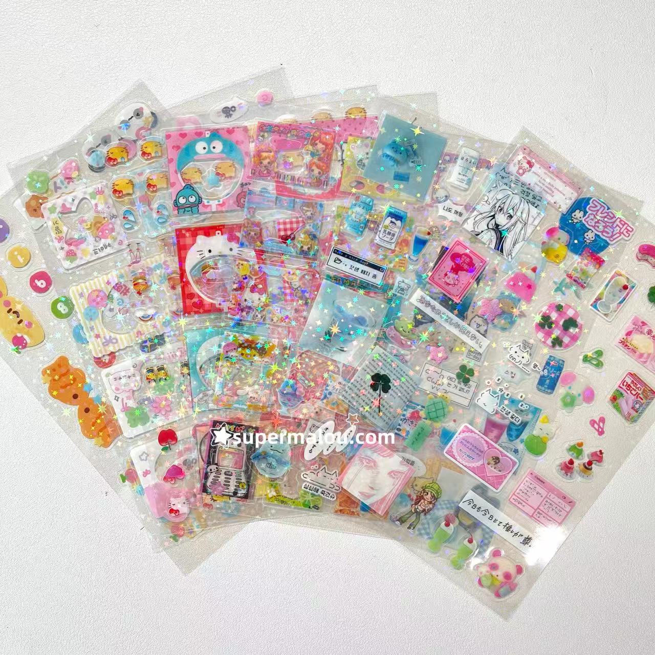 32 Sheets  Non Repeating Laser Star Stickers
