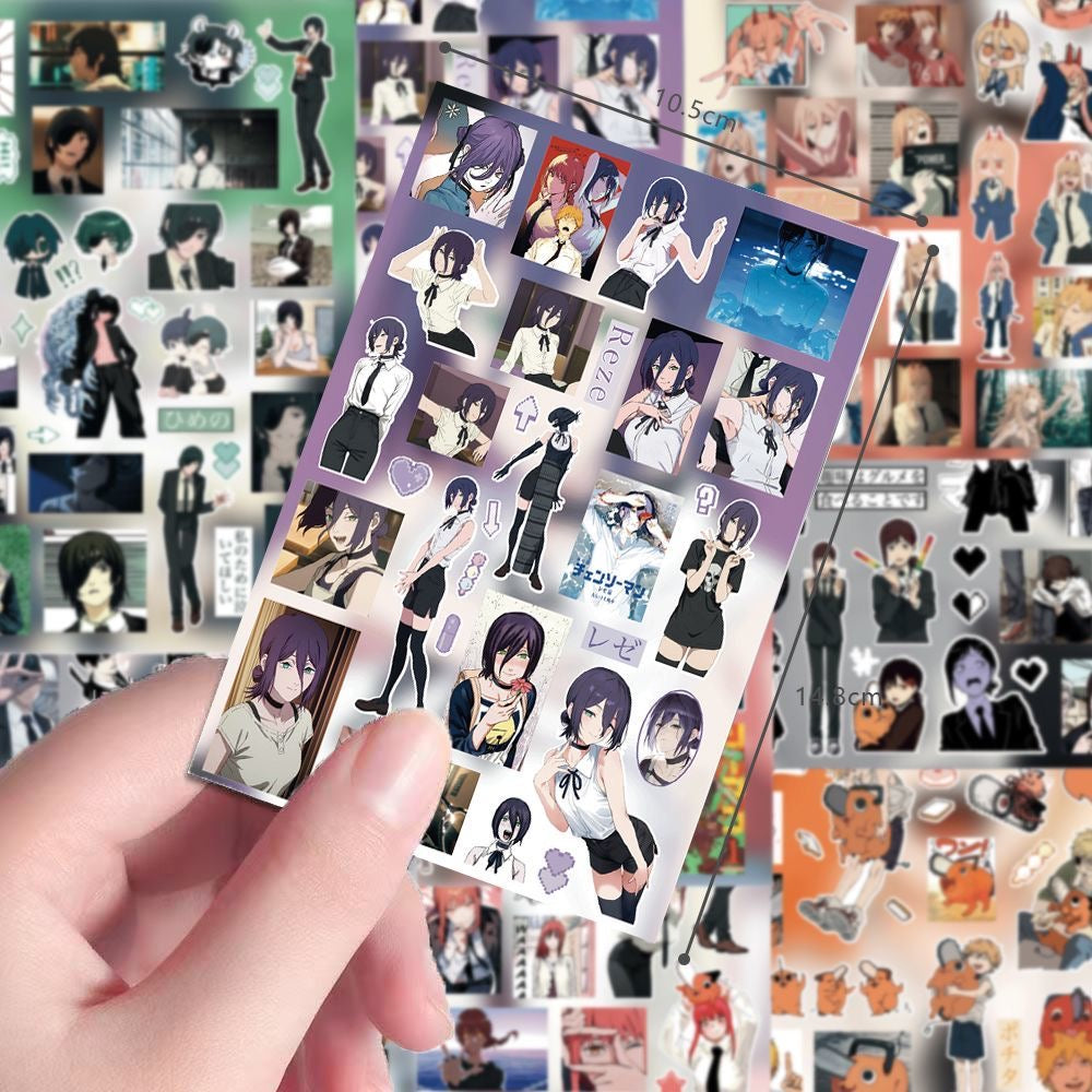 8 Sheets ‌Chainsaw Man Stickers