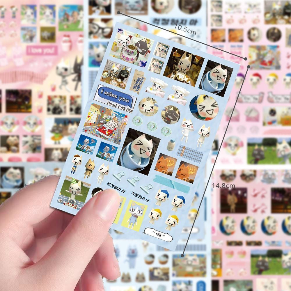 8 Sheets Toro Cat Stickers B