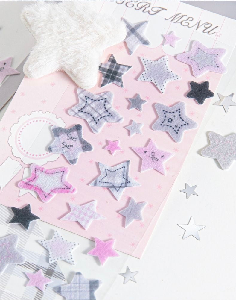 3D Felt Star Stickers Set of 6