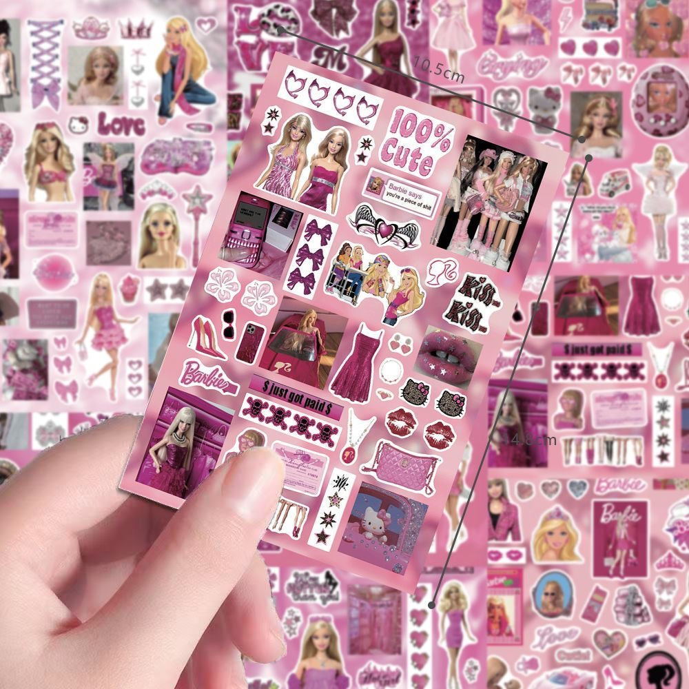 8 Sheets Barbie Stickers