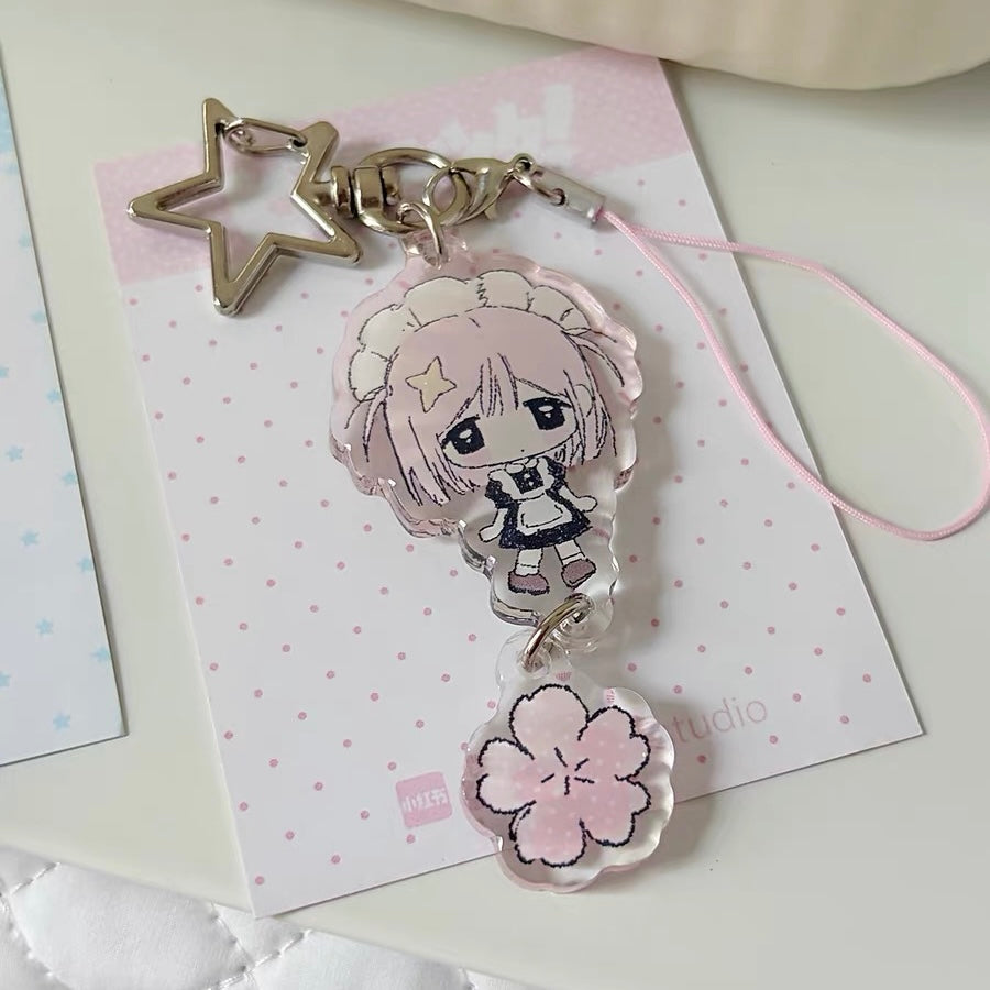 Sakura Angle Phone Chain Keychain