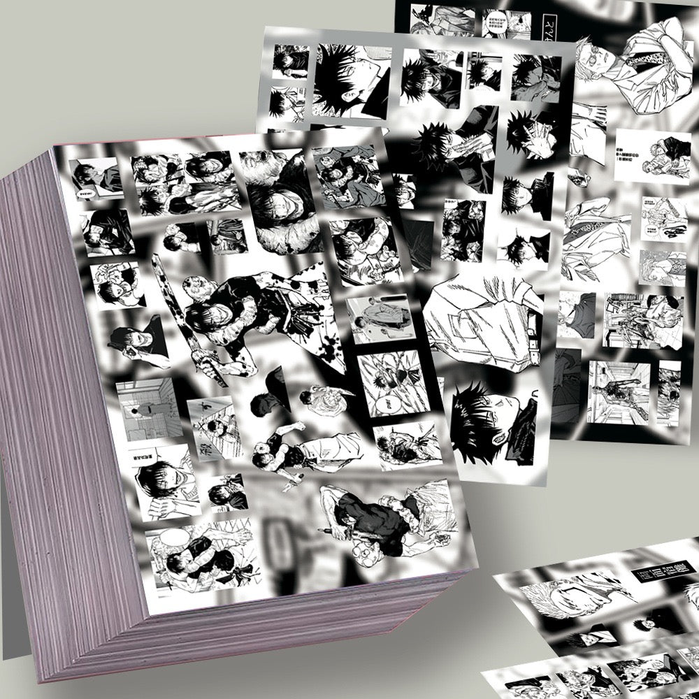 8 Sheets Jujutsu Kaisen‌ Black And White Stickers