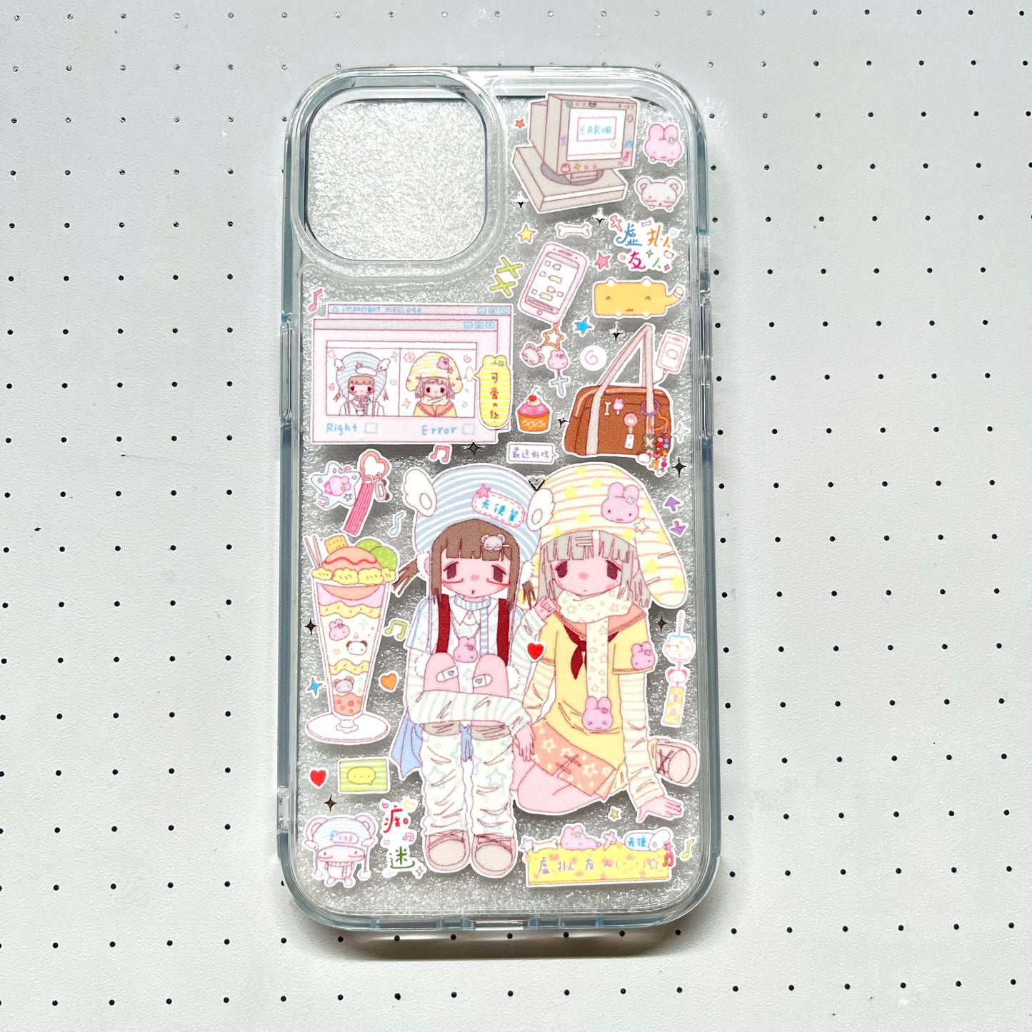 Striped Girlfriends Handmade Sticker Phone Case (Resin Ver.)