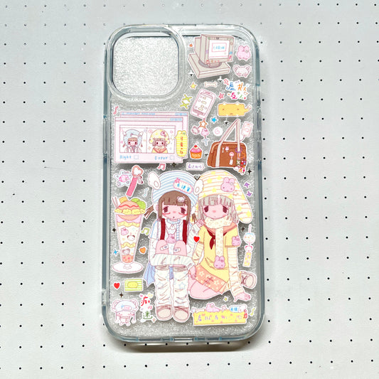 Striped Girlfriends Handmade Sticker Phone Case (Resin Ver.)