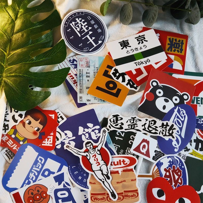 42 Pcs Japanese Logo Letters Sticker Set